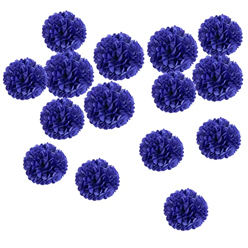 Pompon aus Seidenpapier, Dunkelblau, Pompom, Dekoration, Blume, Hochzeit, hängend für Dekoration von Haus, Party, Weihnachten, Garten, Geburtstag von EASY JOY