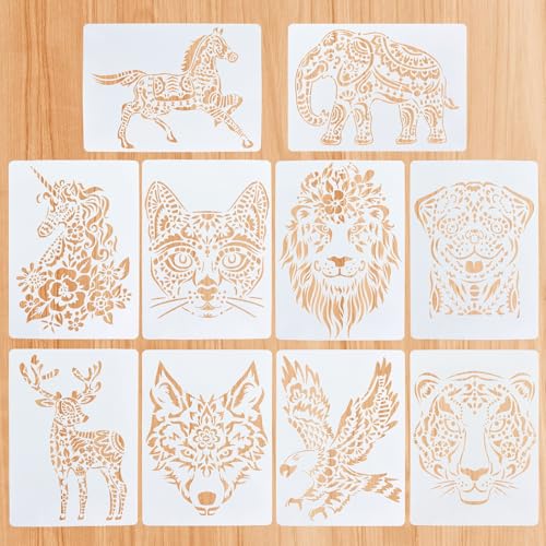 10 StüCk Schablonen Zum Malen, 29 * 21cm Tiermalerei Schablone, Tiere Malschablonen, Wiederverwendbare Stencil Schablonen Waschbar FüR Scrapbooking Fotoalbum Diy Geschenkkarten Geschenke Kinder 10 StüCk Schablonen Zum Malen, 29 * 21cm Tiermalerei Schablone, Tiere Malschablonen, Wiederverwendbare Stencil Schablonen Waschbar FüR Scrapbooking Fotoalbum Diy Geschenkkarten Geschenke Kinder von EASYKEENECOM