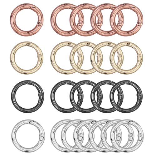 22 Stück Rund Karabinerhaken, 28mm Schlüsselringe, 4 Farben Karabinerhaken klein, Runde Karabiner Ring, Schlüsselring Klein für Bastelarbeiten, Taschenzubehör, SchlüSselanhänger, DIY Handwerk Machen 22 Stück Rund Karabinerhaken, 28mm Schlüsselringe, 4 Farben Karabinerhaken klein, Runde Karabiner Ring, Schlüsselring Klein für Bastelarbeiten, Taschenzubehör, SchlüSselanhänger, DIY Handwerk Machen von EASYKEENECOM
