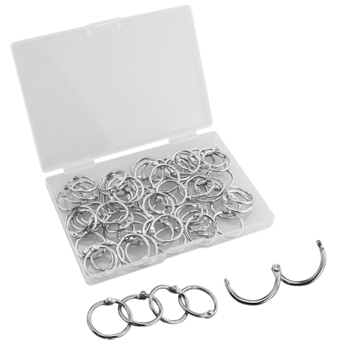 63 Stück Ringbinder, Buchringe, 20mm Binder Ringe, Metall Buchbinderinge Loseblatt Verbinder für Scrapbook, Album, Memo-Ablage, Handwerk, Schlüsselringe (Silber) von EASYKEENECOM