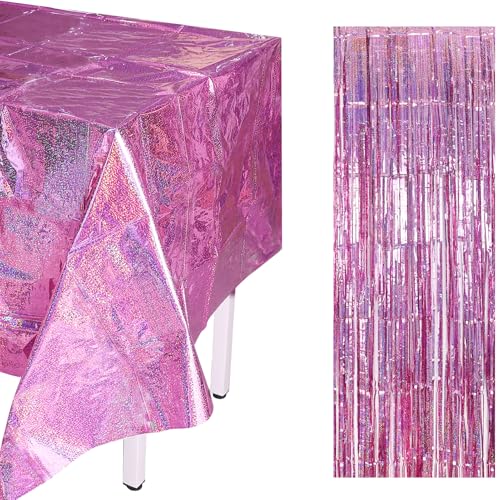 Rosa Party Tischdecke Glitzer Wasserabweisend Einweg Rechteck Tischdecke für Schulkind Einschulung Einhorn Geburtstag Prinzessin Schmetterlings Tischdecke Dekorationen 137 x 274cm,1 Packungen Rosa Party Tischdecke Glitzer Wasserabweisend Einweg Rechteck Tischdecke für Schulkind Einschulung Einhorn Geburtstag Prinzessin Schmetterlings Tischdecke Dekorationen 137 x 274cm,1 Packungen von EASYKEENECOM