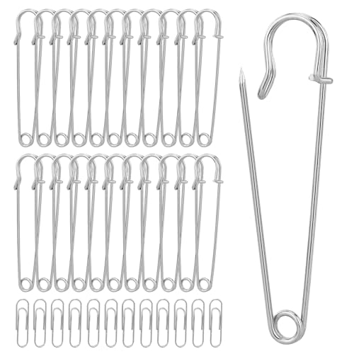 Sicherheitsnadeln Groß, 20 Stück Kilt Sicherheitsnadeln, 10cm Rostfreier Stahl Heavy Duty Sicherheitsnadel, Starke Sicherheitsnadeln für Decken, Strickzeug, Schmuck und Handarbeiten Sicherheitsnadeln Groß, 20 Stück Kilt Sicherheitsnadeln, 10cm Rostfreier Stahl Heavy Duty Sicherheitsnadel, Starke Sicherheitsnadeln für Decken, Strickzeug, Schmuck und Handarbeiten von EASYKEENECOM