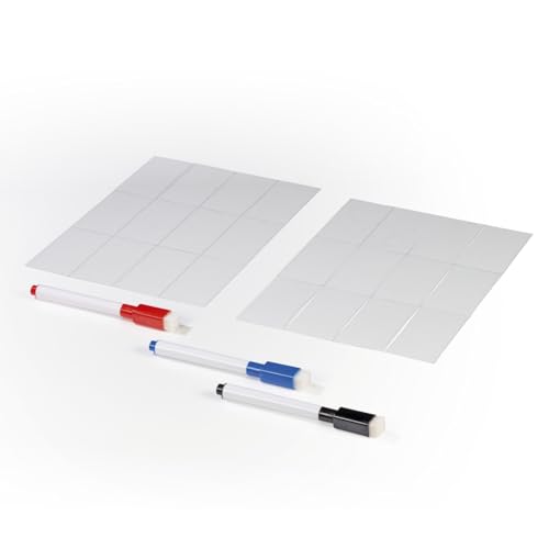 EASYmaxx Schreib-Set für Leuchtkasten A4 / A3 Format | Inkl. 3 Stifte & 24 blanko Karten | Für individuelle Textbotschaften in schwarz/blau/rot von EASYmaxx