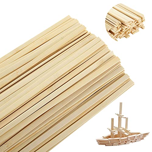 200 Stück natürliche Bambusstäbe Holzstäbe zum Basteln, 30 cm lange Holzstreifen zum Basteln, 0,9 cm breite Bambus-Flachstäbe, Holzbastelstäbe zum Basteln, Kunstprojekte von EATHEATY