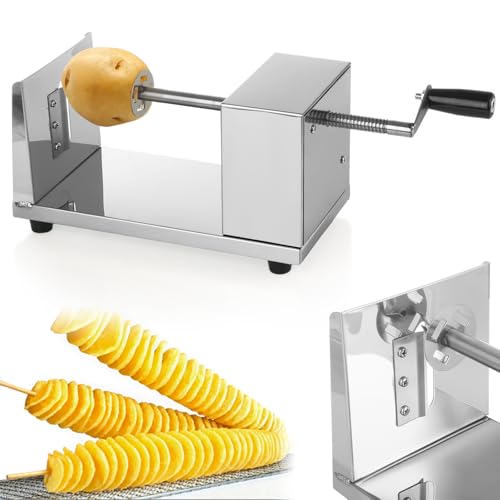 EATHEATY Tornado Spiral Kartoffelschneider - Edelstahl Twisted Kartoffelschneider - Manueller Tornado Curly Fry Cutter für Kartoffeln Karotten Gurken DIY BBQ EATHEATY Tornado Spiral Kartoffelschneider - Edelstahl Twisted Kartoffelschneider - Manueller Tornado Curly Fry Cutter für Kartoffeln Karotten Gurken DIY BBQ von EATHEATY