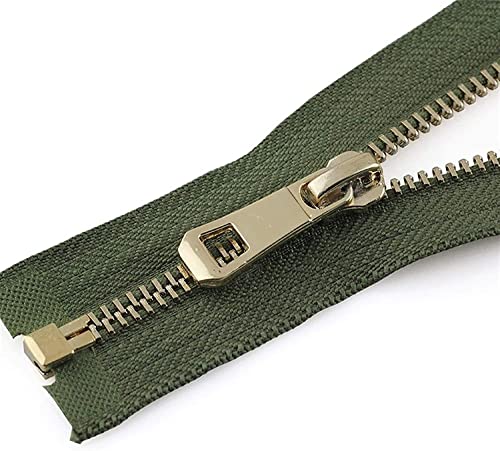 Spiralreißverschlüsse, Metallreißverschluss, Armeegrün 5# Offener Metallreißverschluss mit automatischem Verschluss, Verwendung for Kleidung, Schuhe, Taschen, Kleidungsstücke (Größe: 75 cm) (Größe: 65 von EAUSO