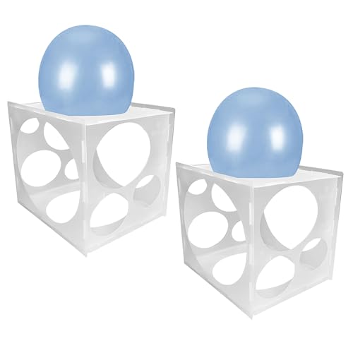 EAZHOP 11 Löcher Ballon Sizer Box, 2 Stück Ballon-Messwerkzeugkasten Ballons Abnehmbarer Größenmesser für Genaue Messungen für Partys und Festivals, weiß von EAZHOP