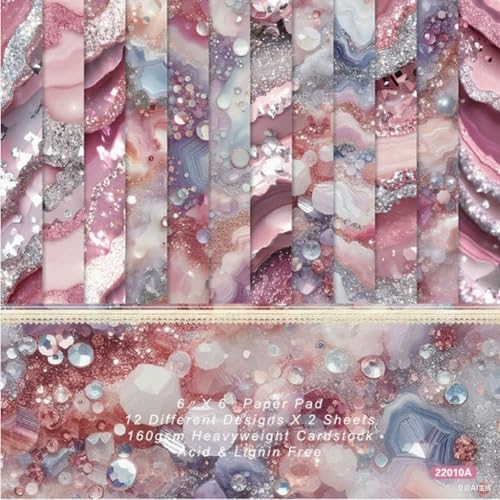 Scrapbook-Papier, 15,2 x 15,2 cm, Premium-Farbseiten, Kunstmuster, gemustertes Bastelpapier oder 24 Blatt, einseitiges dekoratives Papier für Junk-Tagebuch, Grußkarten, Fotoalbum-Dekorationen (12,7 cm Scrapbook-Papier, 15,2 x 15,2 cm, Premium-Farbseiten, Kunstmuster, gemustertes Bastelpapier oder 24 Blatt, einseitiges dekoratives Papier für Junk-Tagebuch, Grußkarten, Fotoalbum-Dekorationen (12,7 cm von EAZHOP