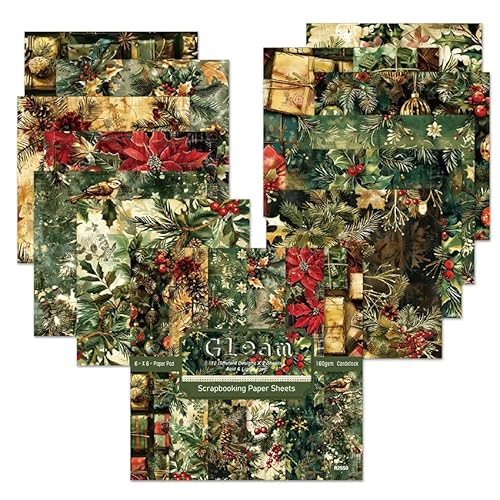 Scrapbook-Papier, 15,2 x 15,2 cm, braun, hellblaues Hortensien-Muster, Papier, 24 Seiten/12 einzigartige Designs, einseitig, für DIY-Karten, Tagebücher, Album-Dekoration (B) von EAZHOP