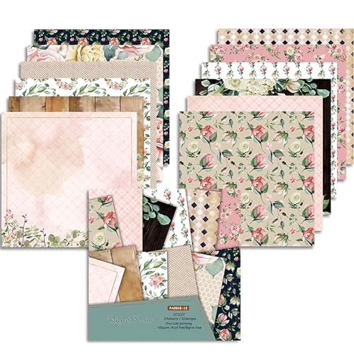 Scrapbook-Papier, 15,2 x 15,2 cm, einseitiges Blumenmuster, Decopodge-Bastelpapier, DIY-dekorativer Hintergrund, Kartenherstellung, 24 Blatt Scrapbook-Papier, 15,2 x 15,2 cm, einseitiges Blumenmuster, Decopodge-Bastelpapier, DIY-dekorativer Hintergrund, Kartenherstellung, 24 Blatt von EAZHOP