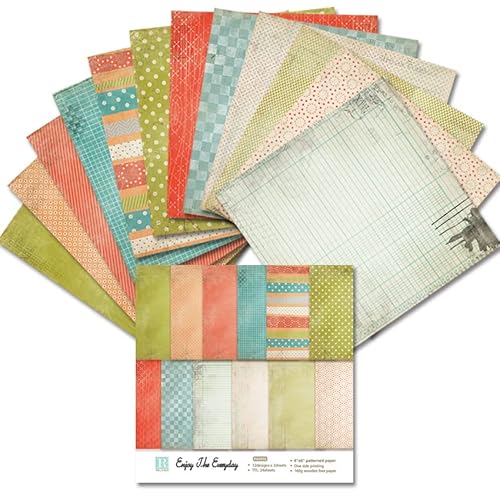 Scrapbook-Papier, Vintage-Linie, Bastelblatt, 24 Seiten/12 einzigartige Designs, doppelseitiges Origami-Kunstzubehör, DIY-Karte, Tagebuch, Album-Dekoration mit rosa Scrapbook-Material, 15,2 x 15,2 cm Scrapbook-Papier, Vintage-Linie, Bastelblatt, 24 Seiten/12 einzigartige Designs, doppelseitiges Origami-Kunstzubehör, DIY-Karte, Tagebuch, Album-Dekoration mit rosa Scrapbook-Material, 15,2 x 15,2 cm von EAZHOP