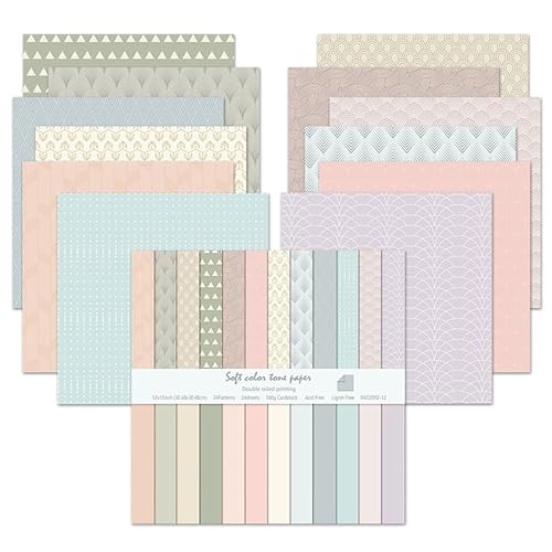 Scrapbook-Papier-Set, 24 Blatt, Boho-Muster, doppelseitig, Bastelkarton, Scrapbooking, DIY, Urlaub, Fotoalbum, Basteln, Origami-Kunst, Hintergrund, dekorative Kartenherstellung, 24 Designs/160 g/m² (B von EAZHOP