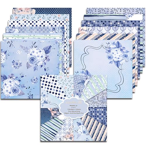 Scrapbooking-Papier, 30,5 x 30,5 cm, 24 Blatt, einseitig, Vintage-Blumenmuster, 12 Designs, Kollektion, dekoratives Handwerk für Kartenherstellung, Scrapbooking, selbstgemachte Kartenherstellung Scrapbooking-Papier, 30,5 x 30,5 cm, 24 Blatt, einseitig, Vintage-Blumenmuster, 12 Designs, Kollektion, dekoratives Handwerk für Kartenherstellung, Scrapbooking, selbstgemachte Kartenherstellung von EAZHOP