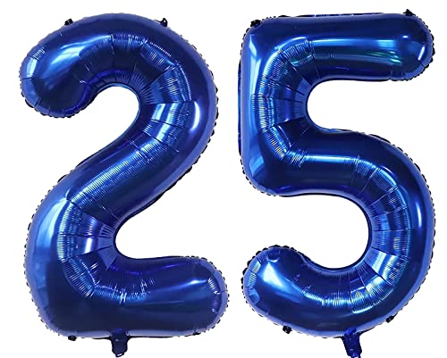 101,6 cm große Luftballon-Zahlen, 25 Zahlenballons für Geburtstagsparty-Dekorationen und Zubehör, Jubiläums-Party-Dekoration (Nummer 25) von EBAIJQUO