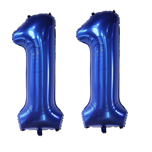 101,6 cm große Luftballons mit Zahl 11, Marineblau, Helium 11, Ballon-Zahlen für Geburtstagsparty-Dekorationen und Zubehör, Jubiläums-Party-Dekor (Marineblau-11) von EBAIJQUO