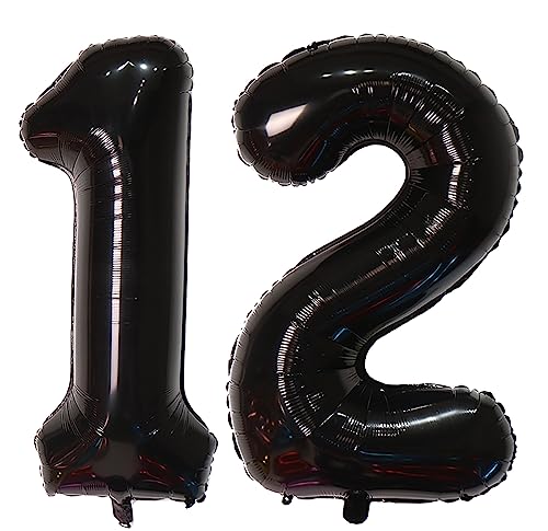 40inch 12 Ballonzahlen Marineblaue Zahl 12 Ballons selbstversiegelnd für Geburtstagsdekorationen und Jubiläumsparty-Dekor (Number 12) von EBAIJQUO