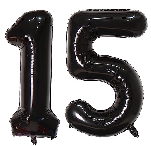 40inch 15 Ballonzahlen Marineblaue Zahl 15 Ballons selbstversiegelnd für Geburtstagsdekorationen und Jubiläumsparty-Dekor (Number 15) von EBAIJQUO