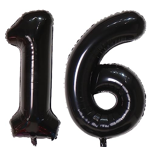 40inch 16 Ballonzahlen Marineblaue Zahl 16 Ballons selbstversiegelnd für Geburtstagsdekorationen und Jubiläumsparty-Dekor (Number 16) von EBAIJQUO
