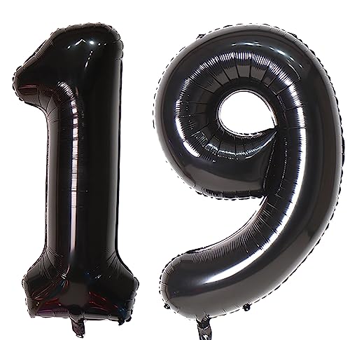 40inch 19 Ballonzahlen Marineblaue Zahl 19 Ballons selbstversiegelnd für Geburtstagsdekorationen und Jubiläumsparty-Dekor (Number 19) von EBAIJQUO