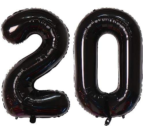 40inch 20 Ballonzahlen Marineblaue Zahl 20 Ballons selbstversiegelnd für Geburtstagsdekorationen und Jubiläumsparty-Dekor (Number 20) von EBAIJQUO