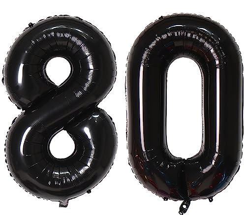 40inch 80 Ballonzahlen Marineblaue Zahl 80 Ballons selbstversiegelnd für Geburtstagsdekorationen und Jubiläumsparty-Dekor (Number 80) von EBAIJQUO