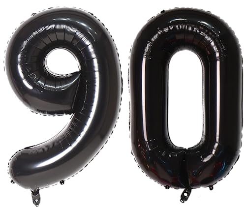 40inch 90 Ballonzahlen Marineblaue Zahl 90 Ballons selbstversiegelnd für Geburtstagsdekorationen und Jubiläumsparty-Dekor (Number 90) von EBAIJQUO