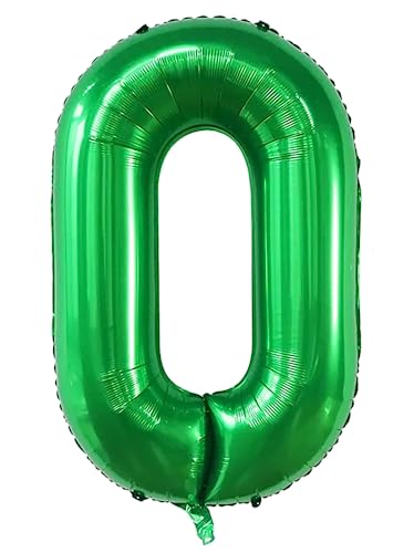 40inch Ballon Nummer 0 grün 0 Ballonnummer selbstversiegelnd für Geburtstagsdekorationen und Jubiläumsparty-Dekor(Number 0) von EBAIJQUO
