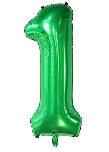 40inch Ballon Nummer 1 grün 1 Ballonnummer selbstversiegelnd für Geburtstagsdekorationen und Jubiläumsparty-Dekor(Number 1) von EBAIJQUO