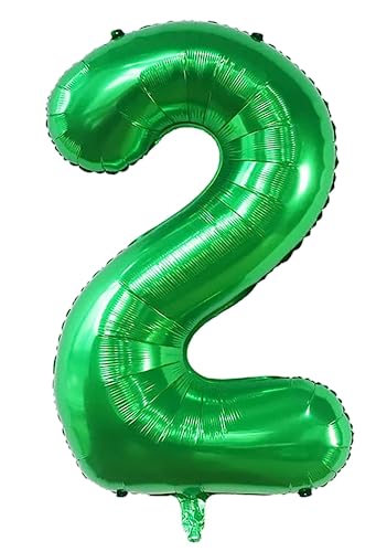 40inch Ballon Nummer 2 grün 2 Ballonnummer selbstversiegelnd für Geburtstagsdekorationen und Jubiläumsparty-Dekor(Number 2) von EBAIJQUO