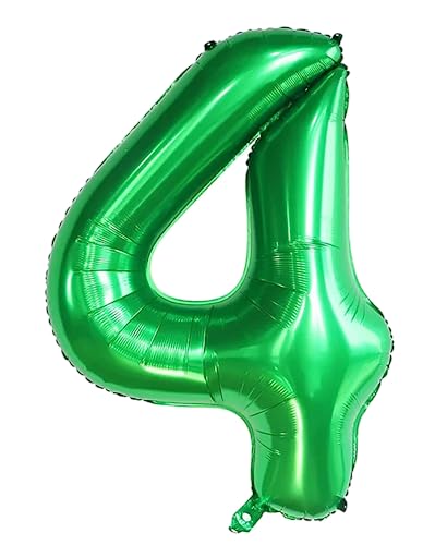 40inch Ballon Nummer 4 grün 4 Ballonnummer selbstversiegelnd für Geburtstagsdekorationen und Jubiläumsparty-Dekor(Number 4) von EBAIJQUO