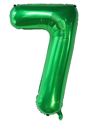 40inch Ballon Nummer 7 grün 7 Ballonnummer selbstversiegelnd für Geburtstagsdekorationen und Jubiläumsparty-Dekor(Number 7) von EBAIJQUO