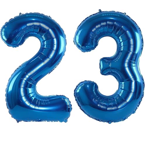 Luftballon Zahl 23, selbstdichtend für Geburtstagsparty-Dekorationen und Jubiläums-Party-Dekoration, 101,6 cm, Blau, 23 Stück Luftballon Zahl 23, selbstdichtend für Geburtstagsparty-Dekorationen und Jubiläums-Party-Dekoration, 101,6 cm, Blau, 23 Stück von EBAIJQUO