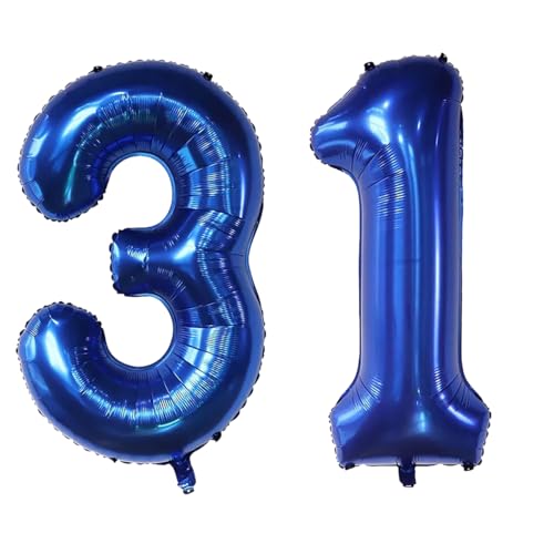 Luftballon Zahl 31, selbstdichtend für Geburtstagsparty-Dekorationen und Jubiläums-Party-Dekoration, 101,6 cm, Marineblau 31 Luftballon Zahl 31, selbstdichtend für Geburtstagsparty-Dekorationen und Jubiläums-Party-Dekoration, 101,6 cm, Marineblau 31 von EBAIJQUO