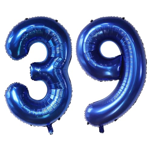 Luftballon Zahl 39, selbstdichtend für Geburtstagsparty-Dekorationen und Jubiläums-Party-Dekoration, 101,6 cm, marineblau 39 Luftballon Zahl 39, selbstdichtend für Geburtstagsparty-Dekorationen und Jubiläums-Party-Dekoration, 101,6 cm, marineblau 39 von EBAIJQUO
