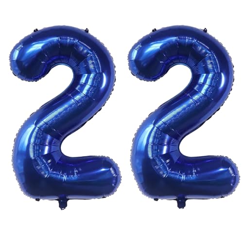 Luftballon mit Zahl 22, selbstdichtend für Geburtstagsparty-Dekorationen und Jubiläums-Party-Dekoration, 101,6 cm, Marineblau 22 Luftballon mit Zahl 22, selbstdichtend für Geburtstagsparty-Dekorationen und Jubiläums-Party-Dekoration, 101,6 cm, Marineblau 22 von EBAIJQUO