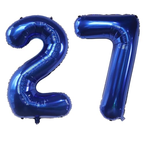 Luftballon mit Zahl 27, selbstdichtend für Geburtstagsparty-Dekorationen und Jubiläums-Party-Dekoration, 101,6 cm, marineblau 27 Luftballon mit Zahl 27, selbstdichtend für Geburtstagsparty-Dekorationen und Jubiläums-Party-Dekoration, 101,6 cm, marineblau 27 von EBAIJQUO