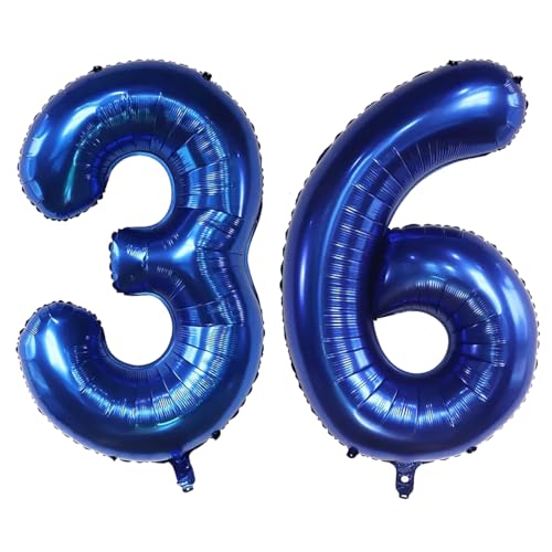 Luftballon mit Zahl 36, selbstdichtend für Geburtstagsparty-Dekorationen und Jubiläums-Party-Dekoration, 101,6 cm, Marineblau 36 Luftballon mit Zahl 36, selbstdichtend für Geburtstagsparty-Dekorationen und Jubiläums-Party-Dekoration, 101,6 cm, Marineblau 36 von EBAIJQUO