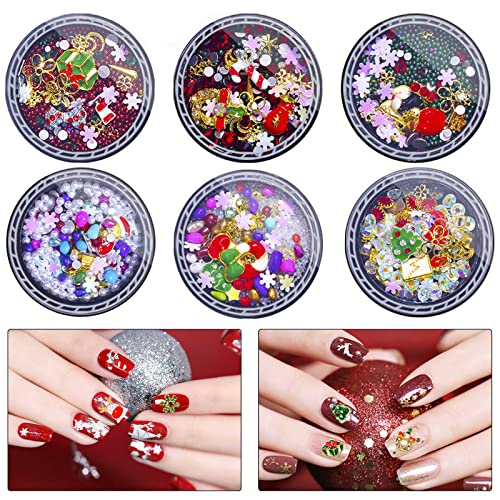 EBANKU 6 Boxen Weihnachten Nagel Pailletten 3D Weihnachten Santa Schneeflocke Metall Strasssteine Nagel Glitter DIY Nail Art Dekoration für Frauen Mädchen EBANKU 6 Boxen Weihnachten Nagel Pailletten 3D Weihnachten Santa Schneeflocke Metall Strasssteine Nagel Glitter DIY Nail Art Dekoration für Frauen Mädchen von EBANKU