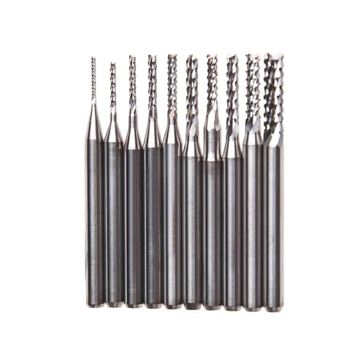 Lochsägen-Sets, 10 Stücke 1/8'' 0,8-3,175mm Bohrer Gravur Cutter Rotary PCB Ende Mühle Set von EBAYTV