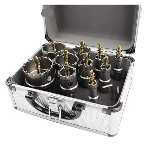 Lochsägen-Sets, 12 STÜCKE 16-55mm Bohrkrone For Edelstahl Lochsäge Set Legierung Lochsäge Hartmetallspitze Metallschneider Kernbohrer von EBAYTV