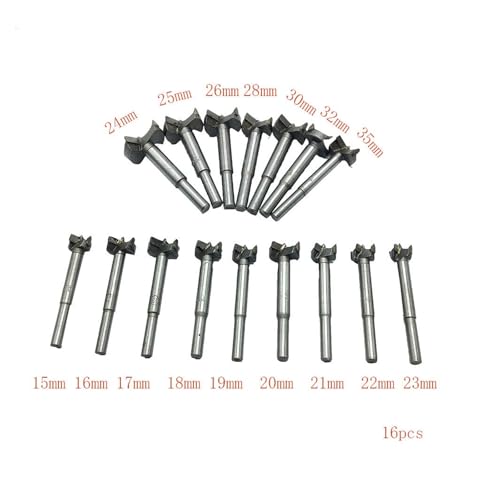 Lochsägen-Sets, 16PCS/20Pcs/23PCS Set 14-50mm Forstner Bohrer Bits Holzbearbeitung Selbst Zentrierung Loch Sah Cutter(16PCS 15-35MM) von EBAYTV