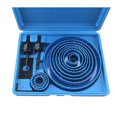 Lochsägen-Sets, 19–127 Mm Lochsägen-Set, Sägebecher, Holz, Kronenbohrer For Gipskartonplatten, Holz, PVC, Kunststoff, Dichteplatten, Metall, Holzbearbeitungswerkzeuge(Blue 13PCS 19-127mm) von EBAYTV