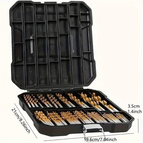 Lochsägen-Sets, 99-teiliges Bohrerset, Schnellarbeitsstahl-Bohrer For Stahlplatten, Holz, Kunststoff, Metall, Kupferlegierungen, Holzbearbeitung, Lochöffner(99pcs Boxed) von EBAYTV