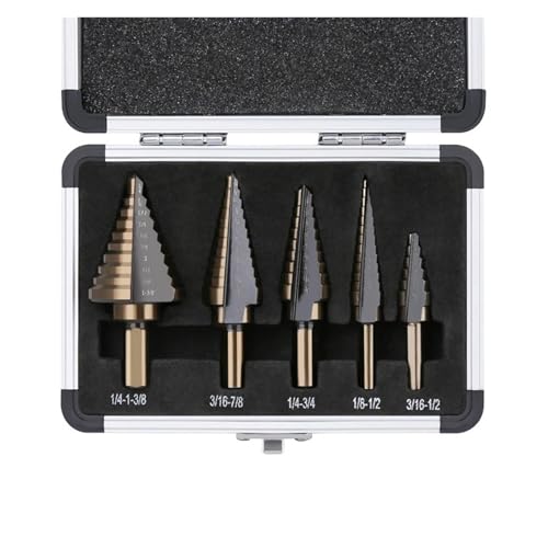 Lochsägen-Sets, Stufenbohrer, Körnerpositionierer, Gerader Nutfräser, Metallkegel, Lochöffner, 3/16 Zoll, 1/2 Zoll, 1/4 Zoll, 3/4 Zoll, 1-3/8 Zoll, 7/8 Zoll, 1/8 Zoll Lochsägen-Sets, Stufenbohrer, Körnerpositionierer, Gerader Nutfräser, Metallkegel, Lochöffner, 3/16 Zoll, 1/2 Zoll, 1/4 Zoll, 3/4 Zoll, 1-3/8 Zoll, 7/8 Zoll, 1/8 Zoll von EBAYTV