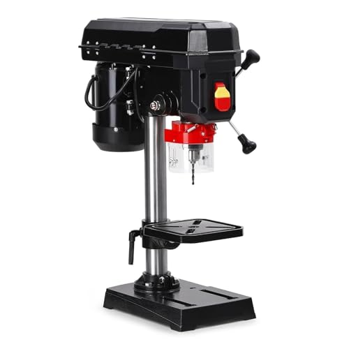 Tischbohrmaschine, 8-Zoll-Tischbohrmaschine, 2,5 Ampere, 5-fach einstellbar, Schwenkabstand 0–45 ° neigbar, Bedienelemente for Tischbohren in Holz und Metall von EBAYTV