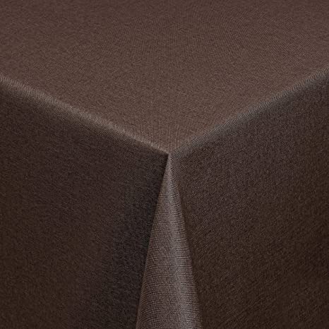 Tischdecke | Dunkelbraun - Eckig - 130x160cm | Gartentischdecke | Outdoor-Decke | Lotus-Effekt | Leinen-Optik | Schmutzabweisend | Farbe, Form und Größe wählbar von EBD