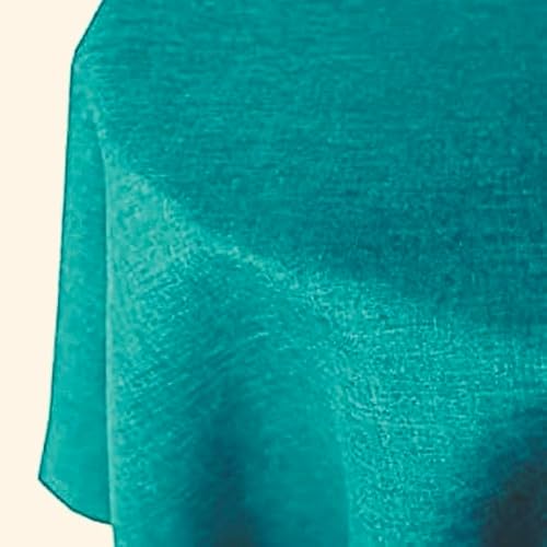 Tischdecke | Petrol/Türkis - Rund - 180cm | Gartentischdecke | Outdoor-Decke | Lotus-Effekt | Leinen-Optik | Schmutzabweisend von EBD