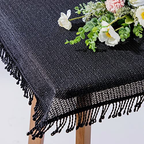 Gartentischdecke mit Fransen | Schwarz - Rund - 140cm | Weichschaum-Tischdecke | Schaumdecke | Klassik-Outdoor-Decke | rutschfest | wetterbeständig Gartentischdecke mit Fransen | Schwarz - Rund - 140cm | Weichschaum-Tischdecke | Schaumdecke | Klassik-Outdoor-Decke | rutschfest | wetterbeständig von EBD
