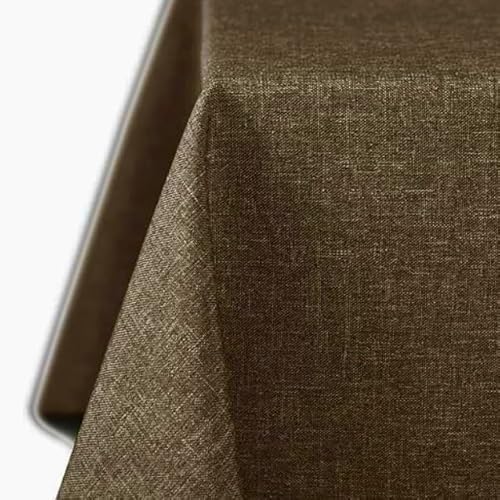 Tischdecke | Dunkelbraun - Eckig - 160x260cm | Gartentischdecke | Outdoor-Decke | Lotus-Effekt | Leinen-Optik | Schmutzabweisend von EBD
