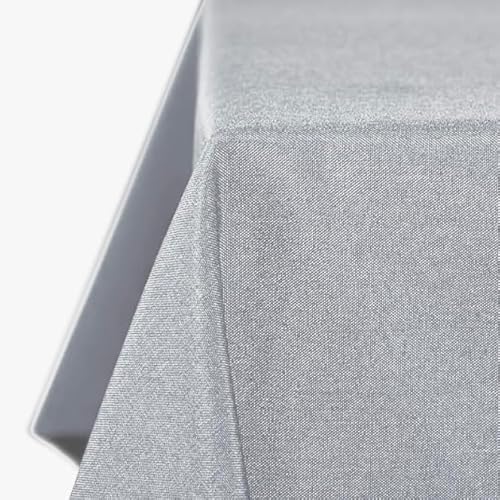 Tischdecke | Hellgrau - Eckig - 130x260cm | Gartentischdecke | Outdoor-Decke | Lotus-Effekt | Leinen-Optik | Schmutzabweisend von EBD